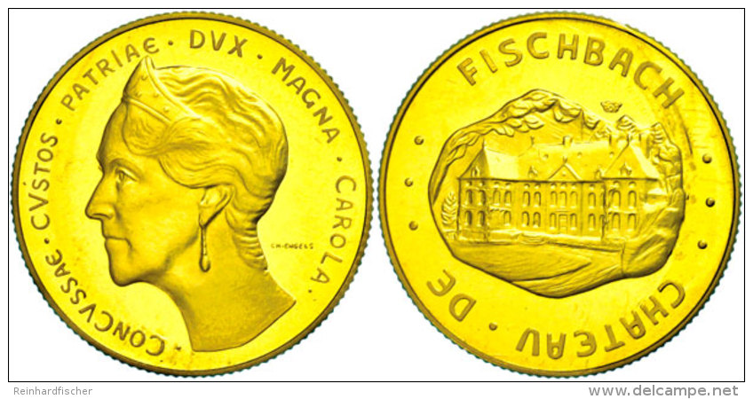 Goldmedaille (40 Francs), O.J. (1976), Schloss Fischbach, Probst 011(12), Auflage 6500 Stück, Ca. 11,61g Fein,... - Luxemburgo