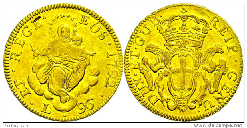 Genua, 96 Lire, Gold, 1792, Madonna Mit Kind, Fb 444, KM 251.1, Ss  SsGenoa, 96 Liras, Gold, 1792, Madonna With... - Otros & Sin Clasificación