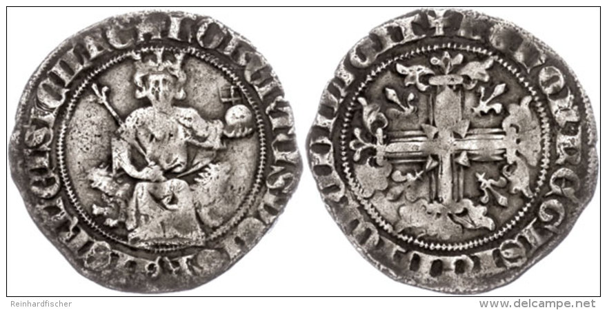 Neapel, Gigliato (3,75g), O.J.(1309-1343), Robert Von Anjou. Av: Thronender König Von Vorn, Im... - Autres & Non Classés