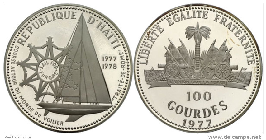 100 Gourdes, 1977, Weltumsegelung, KM 133, PP  PP100 Gourdes, 1977, Circumnavigation, KM 133, PP  PP - Haïti