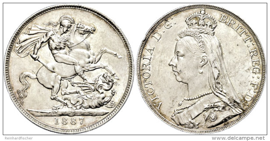 Crown, 1887, Victoria, Seaby 3921, Randfehler, Vz.  VzCrown, 1887, Victoria, Seaby 3921, Margin Fault,... - Autres & Non Classés