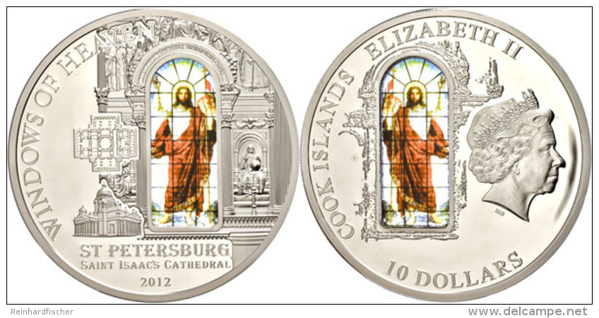 10 Dollars, 2012, Isaakskathedrale, Auferstehungsfenster, Mit Zertifikat In Ausgabeschatulle, Auflage Nur 2.000... - Cook