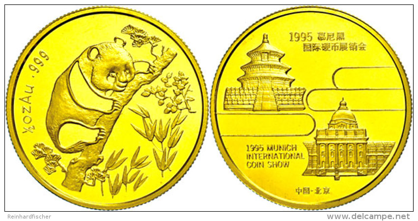 1/2 Unze, Gold, 1995, Internationale Münzmesse In München, Auflage Nur 1500 Stück! Mit Zertifikat In... - Chine