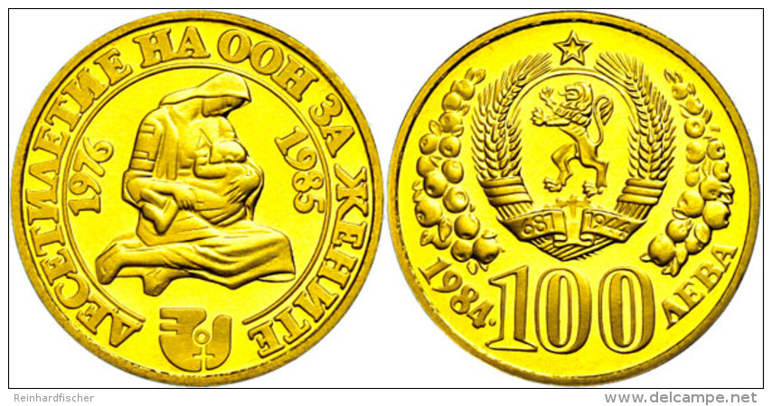 100 Leva, 1984, 900/1000 Gold, 7,5g Fein, Stillende Mutter, Nach Einem Gemälde Von Vladimir Dimitrov, Fb. 14,... - Bulgarie