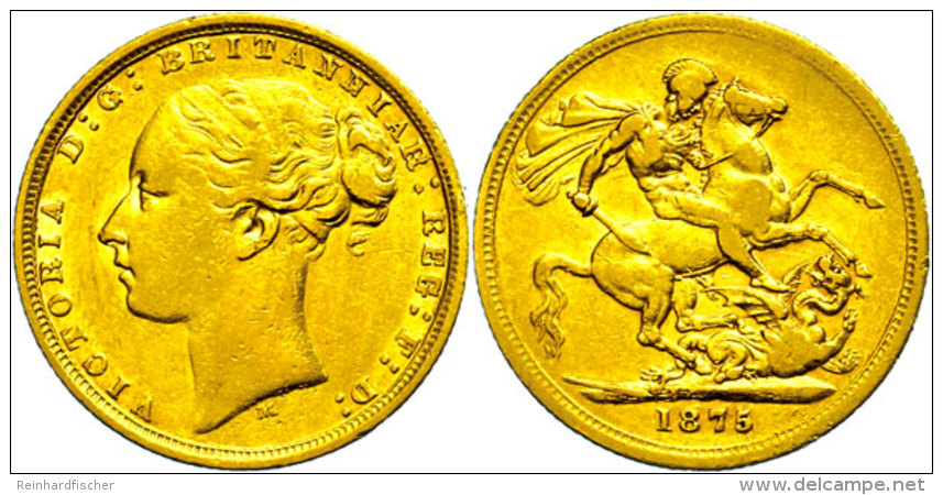 Pound, 1875, Victoria, Melbourne, Fb. 16, Kl. Rf., Ss.  SsPound, 1875, Victoria, Melbourne, Fb. 16, Small Edge... - Sonstige & Ohne Zuordnung