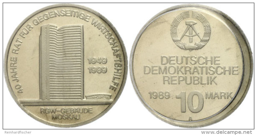 10 Mark, 1989 A, 40 Jahre Rat Für Gegenseitige Wirtschaftshilfe, In Kapsel, PP, Katalog: J. 1625 PP10... - Otros & Sin Clasificación