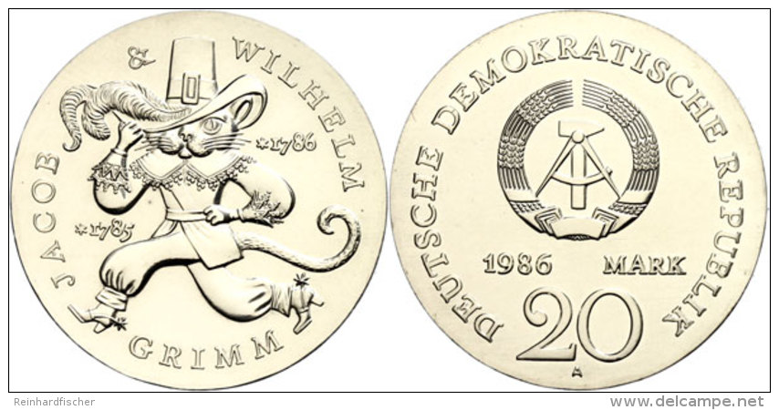 20 Mark, 1986 A, Zum 200. Geburtstag Der Gebrüder Grimm, F. St, Katalog: J. 1607 20 Mark, 1986 A, To The... - Otros & Sin Clasificación