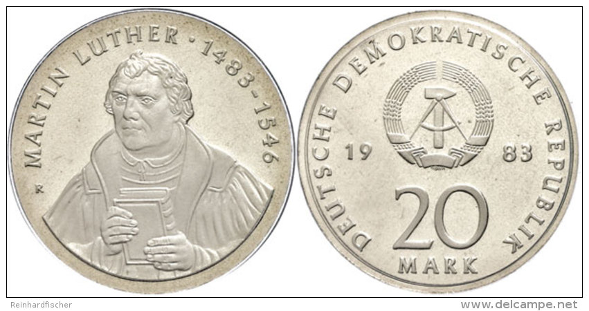 20 Mark, 1983, Zum 500. Geburtstag Von Martin Luther, In Hartkapsel, Verplombt, PP, Katalog: J. 1591 PP20 Mark,... - Autres & Non Classés