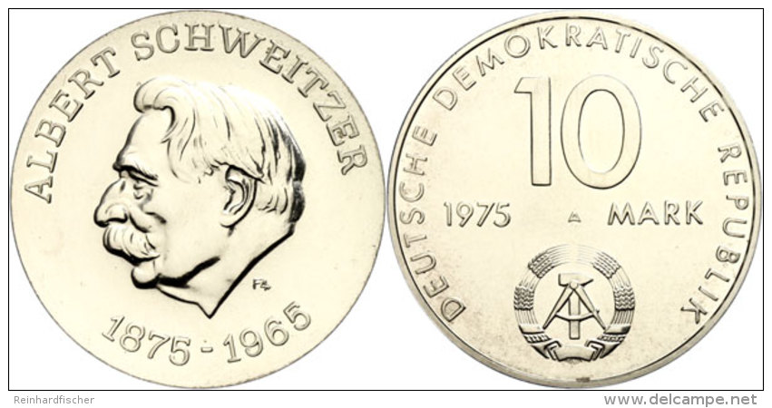 10 Mark, 1975 A, Probe, Zum 100. Geburtstag Von Albert Schweizer, Glatter Rand, Mit Geänderter Rückseite,... - Autres & Non Classés