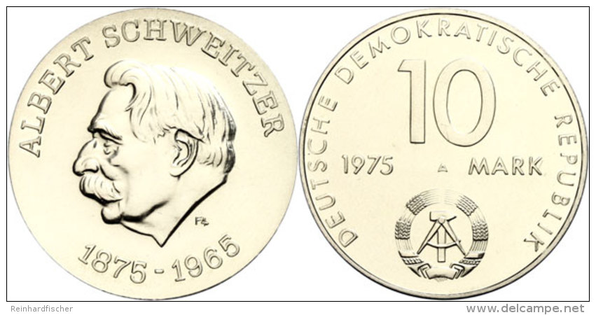 10 Mark, 1975 A, Probe, Zum 100. Geburtstag Von Albert Schweizer, Glatter Rand, Mit Geänderter Rückseite,... - Autres & Non Classés