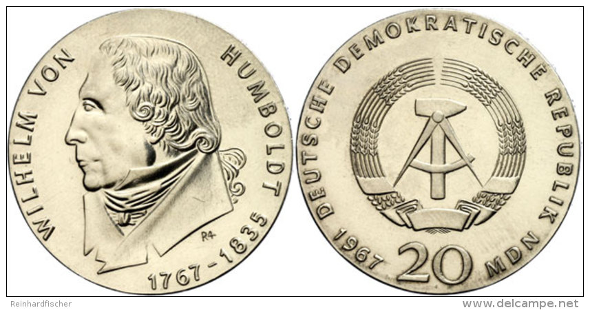 20 Mark, 1967, Fehlprägung, Zum 200. Geburtstag Von Wilhelm Von Humboldt, Randschrift, 20 Mark (dreimal), St,... - Otros & Sin Clasificación