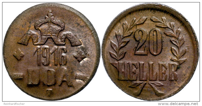 20 Heller, 1916, Kupfer, F. St., Katalog: J. 727a Ss20 Lighter, 1916, Copper, F. St., Catalogue: J. 727a Ss - Otros & Sin Clasificación