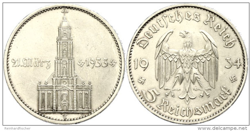 5 Reichsmark, 1934 E, Zum Jahrestag Der Eröffnung Des Reichstags, F. St, Katalog: J. 356 5 Reichmark, 1934... - Otros & Sin Clasificación