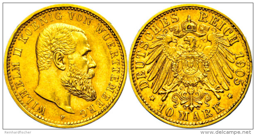 10 Mark, 1905, Wilhelm II., Ss-vz., Katalog: J. 295 Ss-vz10 Mark, 1905, Wilhelm II., Very Fine To Extremly... - Autres & Non Classés