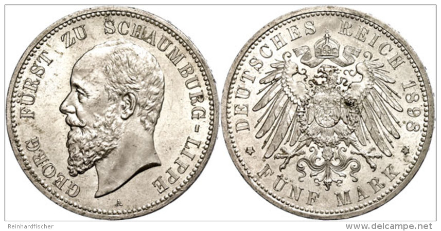 5 Mark, 1898, Georg, Vz-st., Katalog: J. 165 Vz-st5 Mark, 1898, Georg, Extremly Fine To Uncirculated.,... - Otros & Sin Clasificación