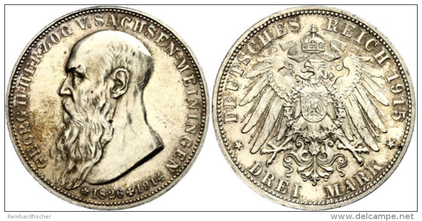 3 Mark, 1915, Georg II. Auf Seinen Tod, Berieben, Ss-vz., Katalog: J. 155 Ss-vz3 Mark, 1915, Georg II. On His... - Otros & Sin Clasificación