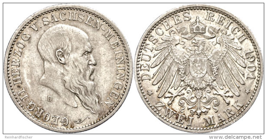 2 Mark, 1901, Georg II., Ss., Katalog: J. 149 Ss2 Mark, 1901, Georg II., Very Fine., Catalogue: J. 149 Ss - Autres & Non Classés