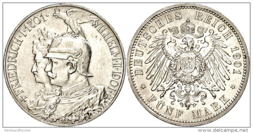 5 Mark, 1901, 200jähriges Bestehen Des Königreichs Preussen, Kl. Rf., Vz., Katalog: J. 106 Vz5 Mark,... - Otros & Sin Clasificación