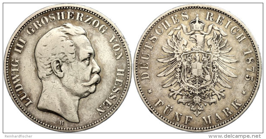 5 Mark, 1875, Ludwig III., S-ss., Katalog: J. 67 S-ss5 Mark, 1875, Ludwig III., S Very Fine., Catalogue: J. 67... - Otros & Sin Clasificación