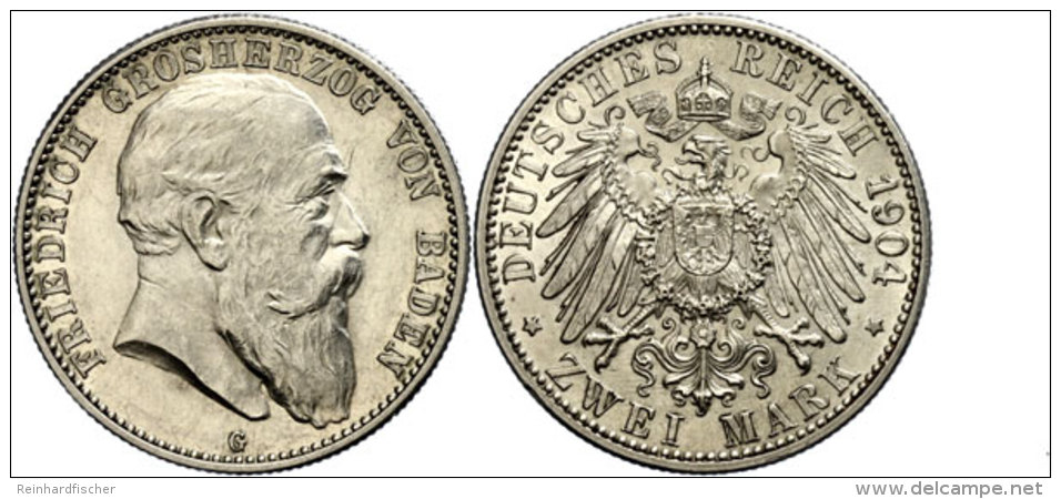 2 Mark, 1904, Friedrich I. (1856 - 1907), Vz+, Katalog: J. 32 2 Mark, 1904, Frederic I. (1856 - 1907), Extremly... - Autres & Non Classés