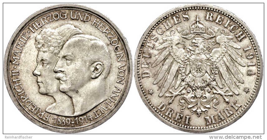 3 Mark, 1914, Friedrich II., Kl. Rf., Ss-vz., Katalog: J. 24 Ss-vz3 Mark, 1914, Frederic II., Small Edge Nick,... - Otros & Sin Clasificación