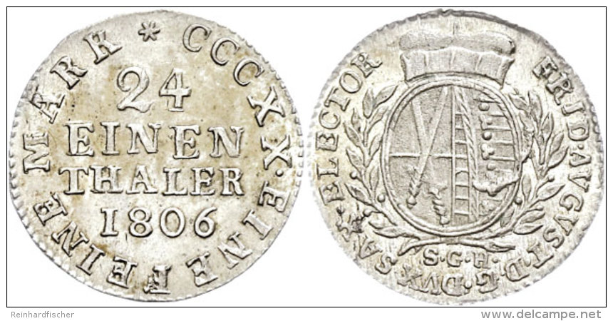 1/24 Taler, 1806, Friedrich August I., SGH, Merseburger 2011, Kahnt 1129, St.  St1 / 24 Thaler, 1806, Frederic... - Autres & Non Classés