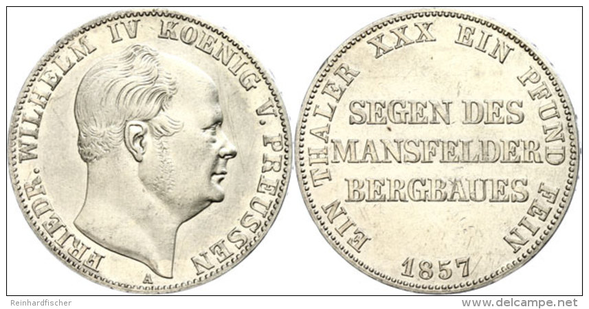 Taler, 1857, Friedrich Wilhelm IV., AKS 79, J. 85, Kl. Rf., Kratzer, Ss+.  SsThaler, 1857, Frederic Wilhelm... - Otros & Sin Clasificación