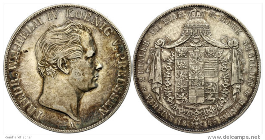 Doppeltaler, 1845, Friedrich Wilhelm IV., AKS 69, Ss.  SsDouble Taler, 1845, Frederic Wilhelm IV., Picture... - Otros & Sin Clasificación