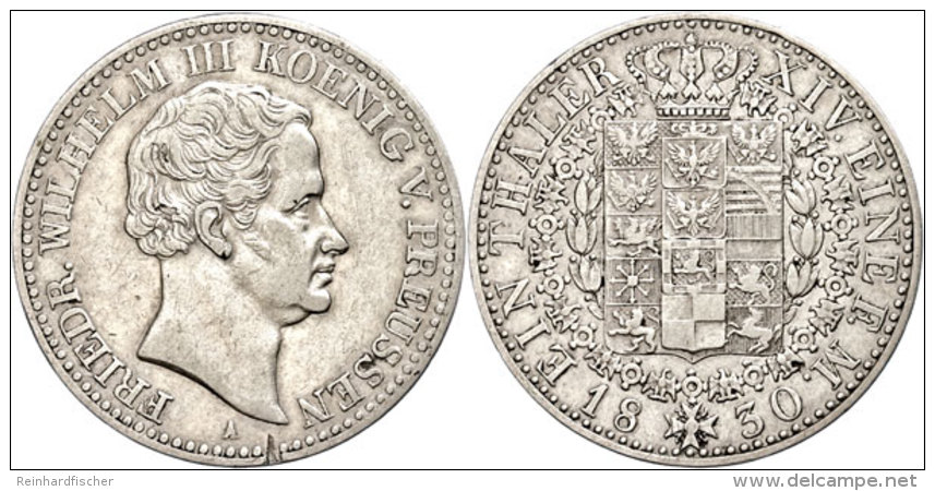 Taler, 1830, Friedrich Wilhelm III., AKS 18, J. 63, Kl. Rf., Ss.  SsThaler, 1830, Frederic Wilhelm III.,... - Otros & Sin Clasificación