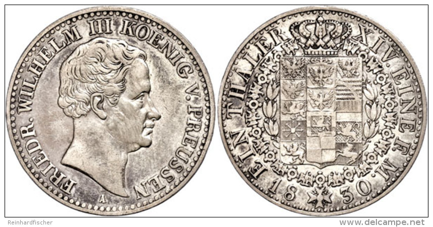 Taler, 1830, Friedrich Wilhelm III., AKS 17, J. 62, Ss+.  Thaler, 1830, Frederic Wilhelm III., Picture... - Autres & Non Classés