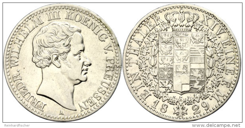 Taler, 1829, Friedrich Wilhelm III., AKS 17, J. 62, Randfehler, Ss.  SsThaler, 1829, Frederic Wilhelm III.,... - Otros & Sin Clasificación