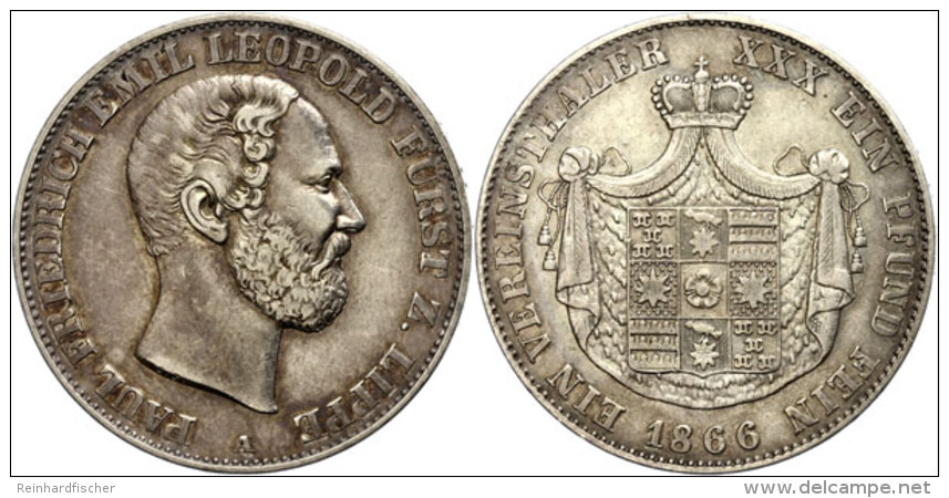 Vereinstaler, 1866, Paul Friedrich Emil Leopold, AKS 16, J. 16, Ss.  SsConvention Thaler, 1866, Paul Frederic... - Otros & Sin Clasificación