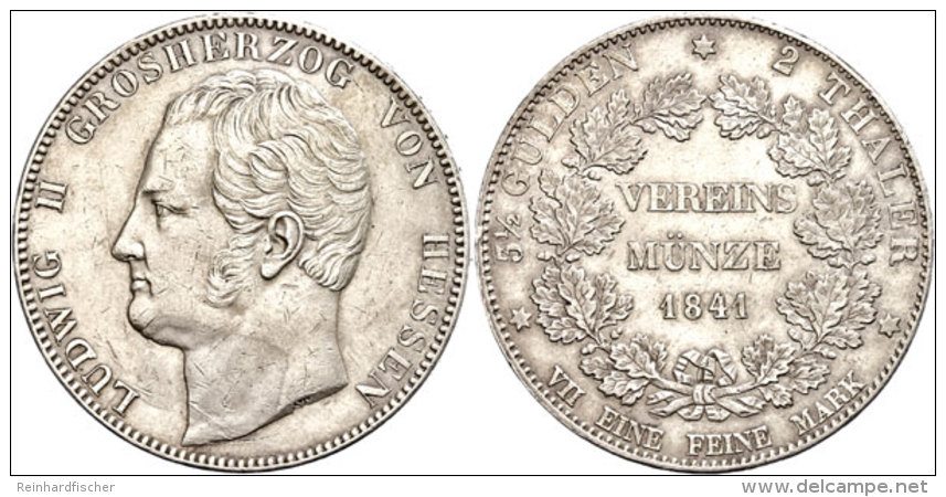 Doppeltaler, 1841, Ludwig II., AKS 99, Kl. Rf., Kratzer, Vz.  VzDouble Taler, 1841, Ludwig II., Picture... - Otros & Sin Clasificación