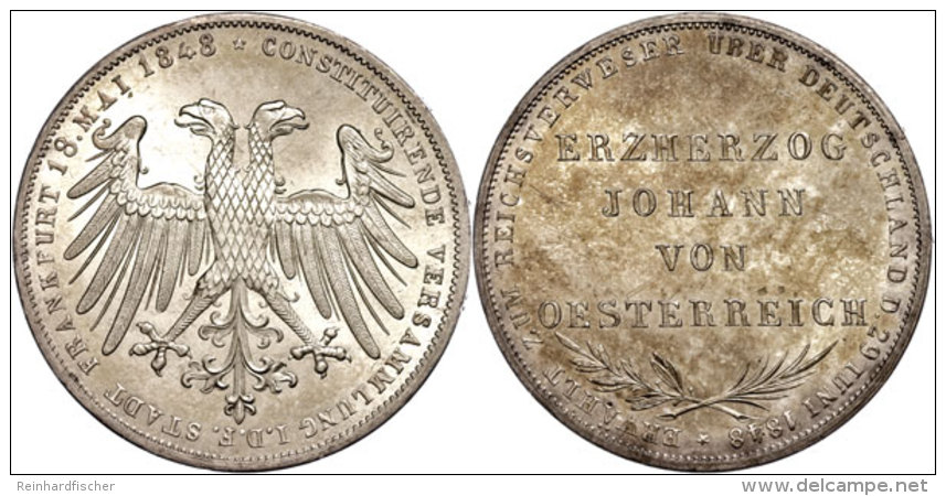 Doppelgulden, 1848, Erzherzog Johann, AKS 39, J. 46, F. St.  Double Guilder, 1848, Archduke Johann, Picture... - Otros & Sin Clasificación