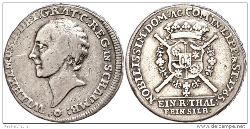 Dicker Taler, 1765, Wilhelm I. Friedrich Ernst, Dav. 2764, Schrötlingsfehler Am Rand, Ss.  SsThickly... - Otros & Sin Clasificación