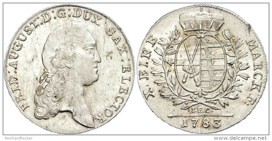 Taler, 1783, Friedrich August I., IEC, Dav. 2695, Kahnt 1081, Schrötlingsfehler Am Rand, Vz+.  Thaler,... - Autres & Non Classés