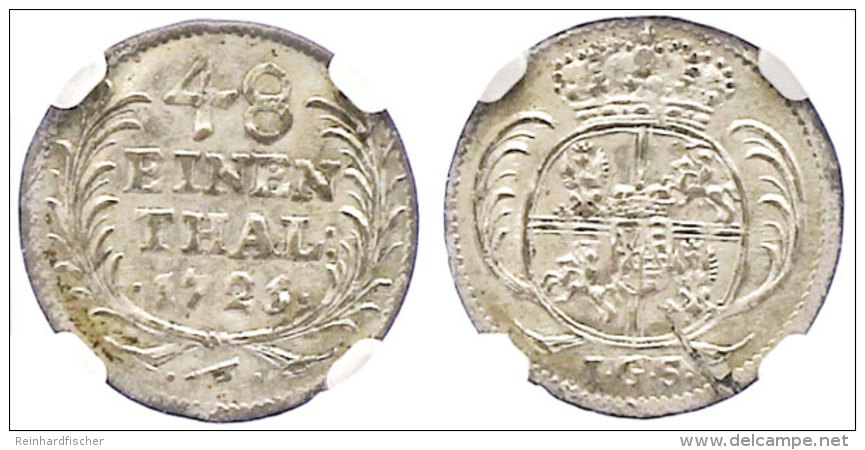 1/48 Taler, 1726, Friedrich August I., IGS, Merseburger 1627, Kahnt 201, Kohl 416, In Plastikholder Der NGC Mit Der... - Autres & Non Classés