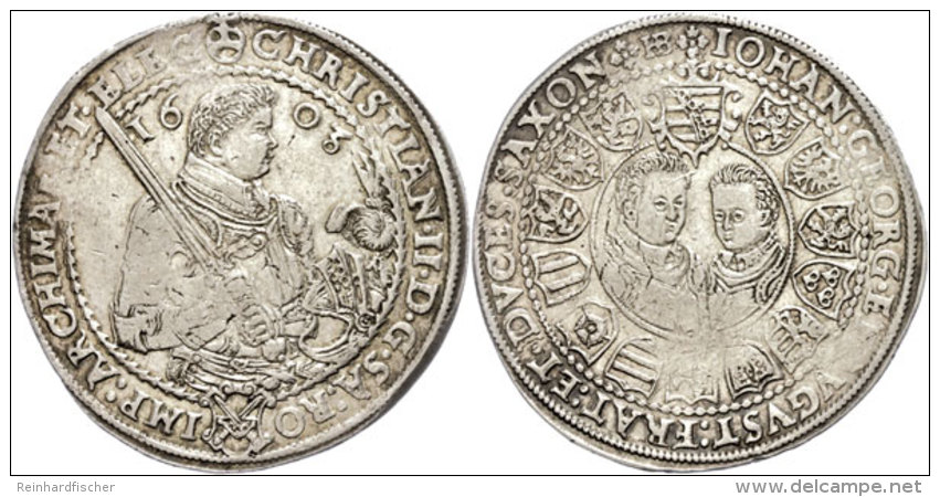 Taler, 1603, Christian II., Johann Georg I. Und August, Dresden, Dav. 7561, Schnee 758, Ss.  SsThaler, 1603,... - Otros & Sin Clasificación