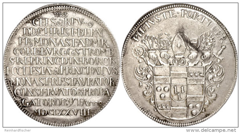 Breiter Reichstaler, 1678, Christoph Bernhard Von Galen (1650-1678) Auf Seinen Tod, 27,55 G, Dav. 5605, Schulze... - Otros & Sin Clasificación