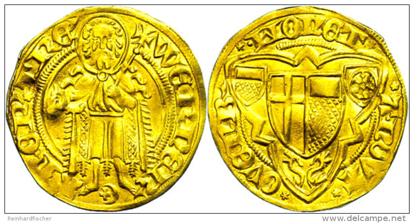 Goldgulden, O.J.(1414-1417), Werner Von Falkenstein, Fb. 3435, Schlagspur, Wellig, Ss.  SsGold Guilders, O. J.... - Autres & Non Classés