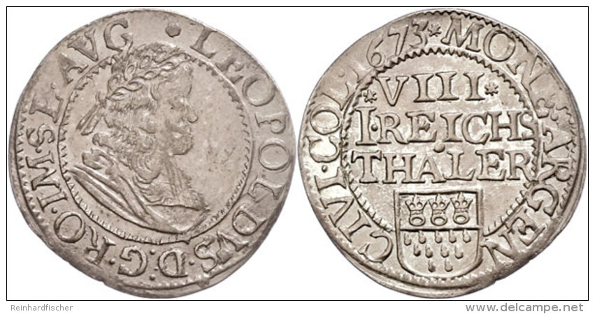 1/8 Taler, 1673, Mit Titel Leopold I., Ss.  Ss1 / 8 Thaler, 1673, With Title Leopold I., Very Fine.  Ss - Otros & Sin Clasificación