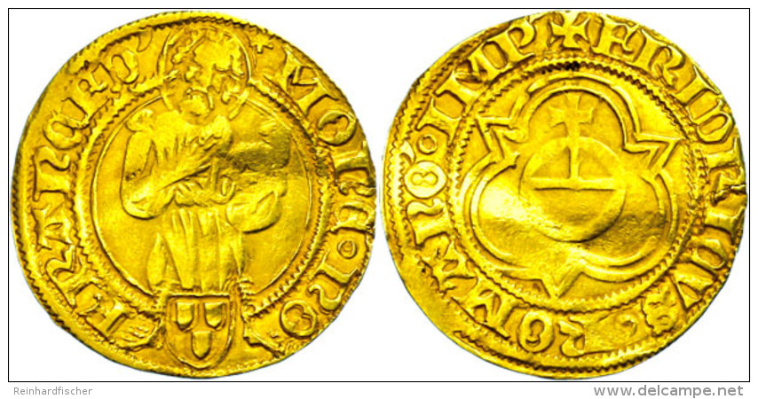 Goldgulden, O.J.(1460-1490), Mit Titel Friedrich III., Fb. 940, Geknickt, Ss.  SsGold Guilders, O. J.... - Autres & Non Classés