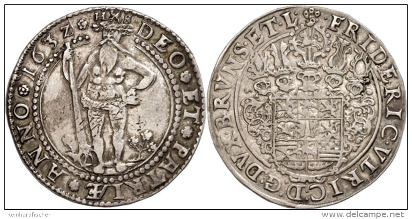 Taler, 1632, Friedrich Ulrich, HS, Wilder Mann, Dav. 6307, Kl. Rf., Ss-vz.  Ss-vzThaler, 1632, Frederic Ulrich,... - Otros & Sin Clasificación