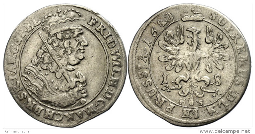 18 Gröscher, 1682, Friedrich Wilhelm, HS, Zainende, Ss.  Ss18 Gröscher, 1682, Frederic Wilhelm,... - Otros & Sin Clasificación