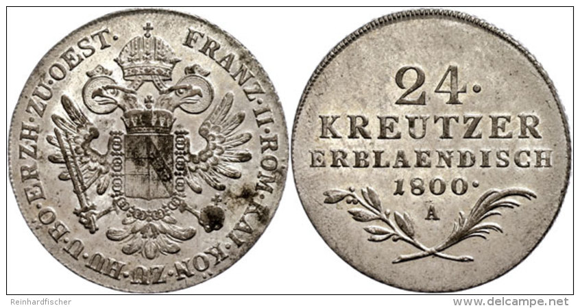24 Kreuzer, 1800, Franz II., A, Vz.  Vz24 Cruiser, 1800, Francis II., A, Extremley Fine  Vz - Autriche