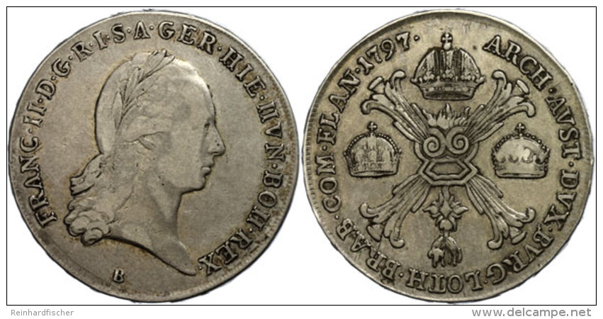 Taler, 1797, Franz I., Kremnitz, Ss.  SsThaler, 1797, Francis I., Kremnitz, Very Fine.  Ss - Austria