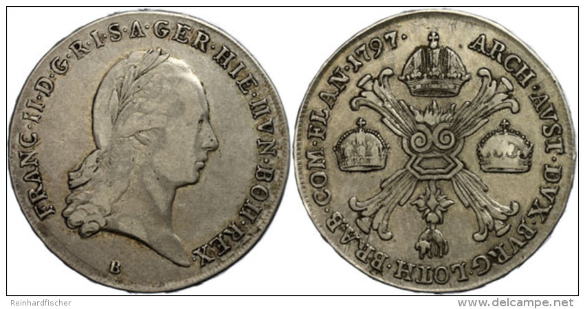 Taler, 1797, Franz I., Kremnitz, Ss.  SsThaler, 1797, Francis I., Kremnitz, Very Fine.  Ss - Autriche