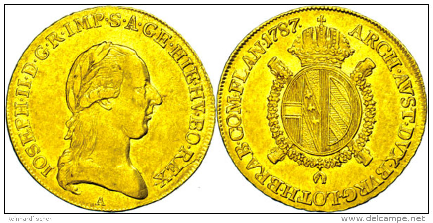 &frac12; Souverain D'or, 1787, Joseph II., Prägung "A", KM 35, Ss-vz  Ss-vz&frac12; Souverain D'or, 1787,... - Autriche