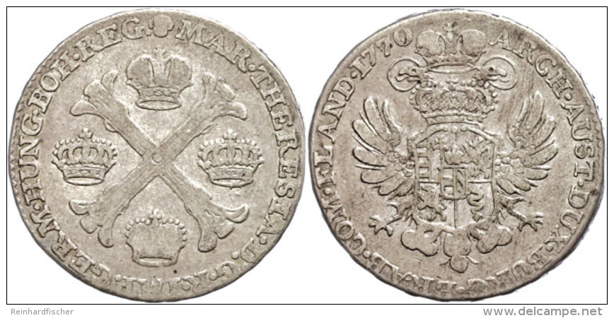 1/2 Taler, 1770, Maria Theresia, Brüssel, Ss.  Ss1 / 2 Thaler, 1770, Maria Theresia, Brüssel, Very... - Austria