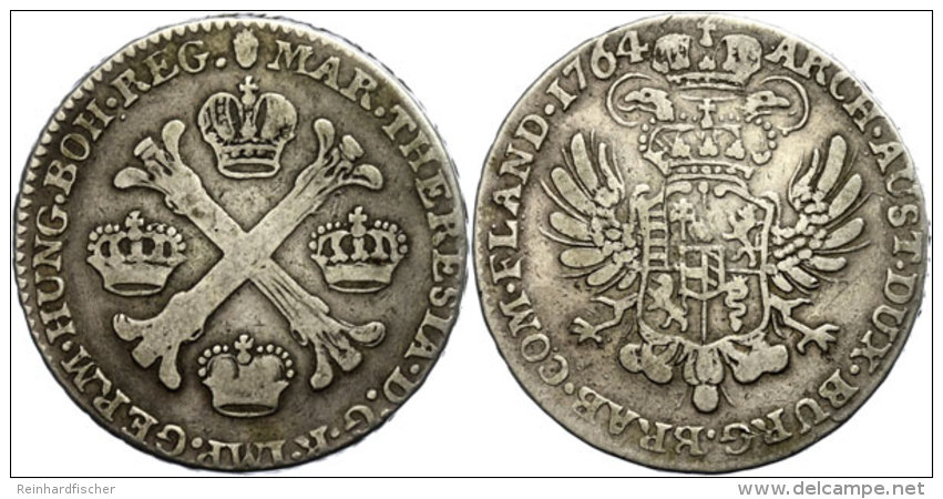 1/2 Taler, 1764, Maria Theresia, Brüssel, Eypeltauer 440, Ss.  Ss1 / 2 Thaler, 1764, Maria Theresia,... - Austria